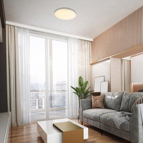 Rabalux 71053 Oswald2 LED Moderní stropní svítidlo | Přírodní bílá | 24W | Bílá | Kov | Stříbrná