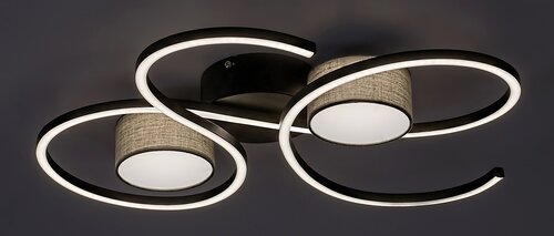 Rabalux 71116 Shiena LED Moderní stropní svítidlo | Přírodní bílá | 38W | Černá | Šedá