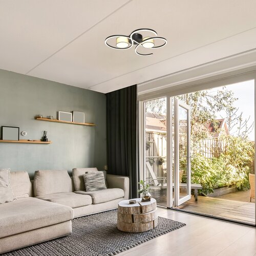 Rabalux 71116 Shiena LED Moderní stropní svítidlo | Přírodní bílá | 38W | Černá | Šedá