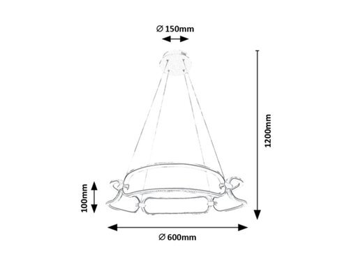 Rabalux 72010 Fringilla LED Moderní stropní svítidlo | Přírodní bílá | 67W | Bílá | Chrom | Kov