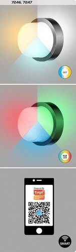 Rabalux 7247 Durbe LED Nástěnné venkovní světlo | RGB | Variabilní | Stmívatelné | 10W | Bílá | Černá