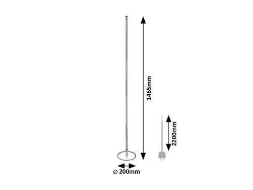Rabalux 74005 Luigi LED Stmívatelná stojací lampa | Teplá bílá | Stmívatelné | 18W | Bílá | Černá