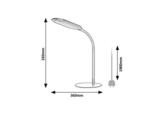 Rabalux 74008 Adelmo LED Moderní stolní lampička | Variabilní | Stmívatelné | 10W | Bílá | Šedá