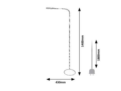 Rabalux 74010 Adelmo LED Stmívatelná stojací lampa | Variabilní | Stmívatelné | 10W | Bílá | Šedá