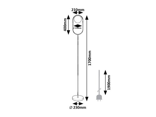 Rabalux 74029 Ghita Moderní stojací lampa | E27 | Bílá | Černá