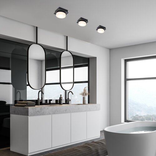 Rabalux 75001 Attichus LED Koupelnové stropní svítidlo | Přírodní bílá | 5W | Bílá | Černá