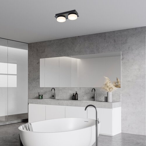 Rabalux 75002 Attichus LED Koupelnové stropní svítidlo | Přírodní bílá | 11W | Bílá | Černá
