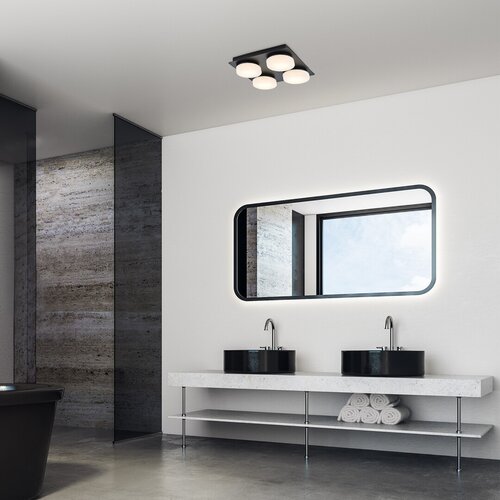 Rabalux 75004 Attichus LED Koupelnové stropní svítidlo | Přírodní bílá | 21W | Bílá | Černá