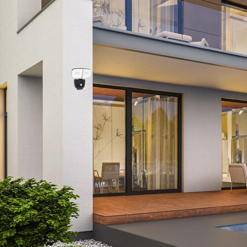 Rabalux 77012 Zlarin LED Venkovní světlo s čidlem | Přírodní bílá | 12W | Bílá | Černá