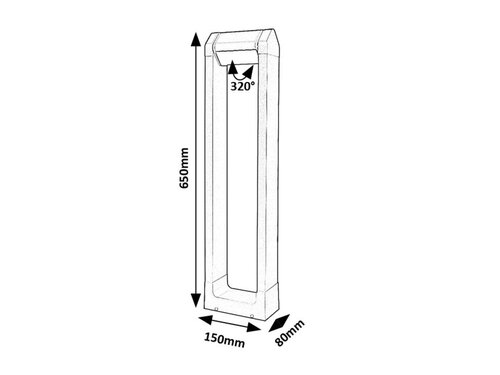 Rabalux 77104 Medna LED Zahradní sloupkové světlo | Teplá bílá | 8W | Bílá | Černá