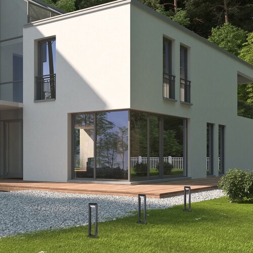 Rabalux 77104 Medna LED Zahradní sloupkové světlo | Teplá bílá | 8W | Bílá | Černá