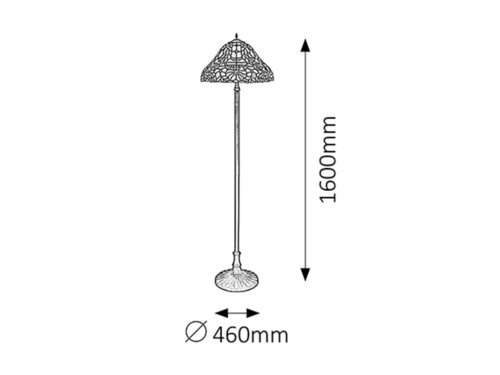 Rabalux 8088 Mirella Klasická stojací lampa | E27 | Barevný kov | Bronz
