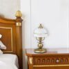 Rabalux 8812 Flossi Klasická stolní lampička | E14 | Barevný kov | Bílá | Bronz
