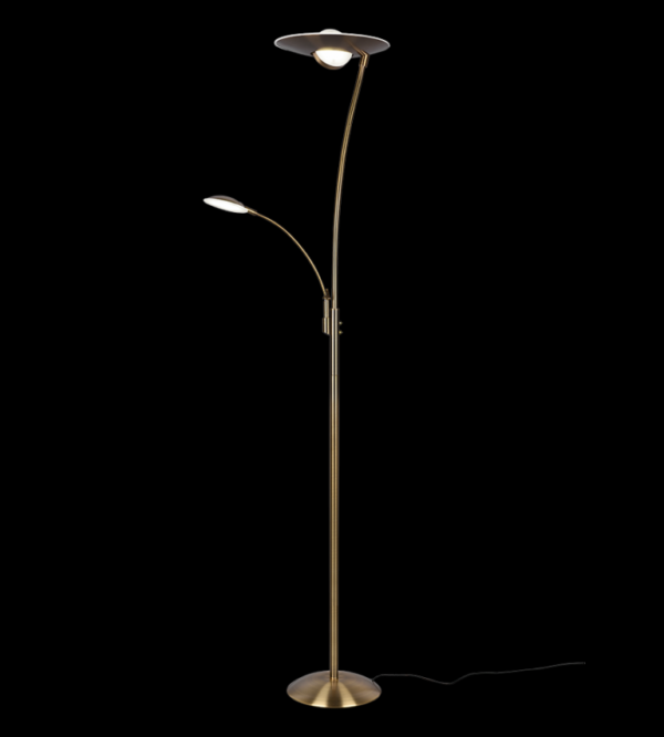 Trio 424310204 Granby LED Stmívatelná stojací lampa | Variabilní | Barevný kov | Mosaz | 29 + 6,5W