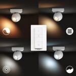 Philips Hue 8719514339224 Buckram Smart Nástěnní svítidlo s ovladačem | GU10 | Bílá