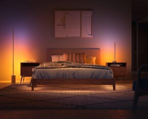 Philips Hue 8719514433526 Signe Smart LED Dřevěná stojací lampa | Variabilní | Bílá | Dřevo | 29W