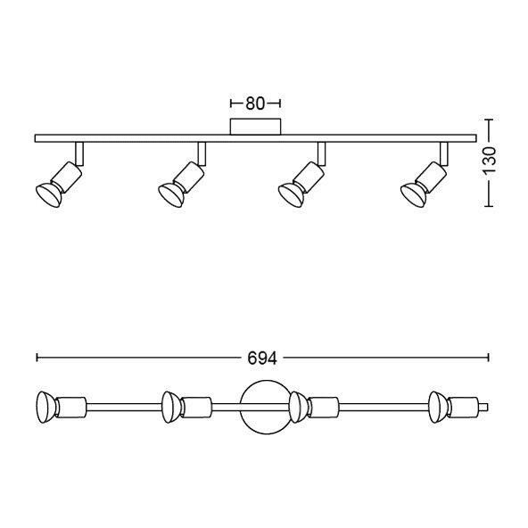 Philips 8719514465275 Limbali Přisazené stropní svítidlo | GU10 | Černá | 3