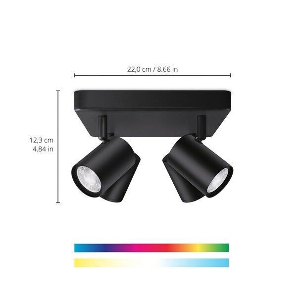 WiZ 8719514554573 Colors Smart Přisazené stropní svítidlo | GU10 | Černá