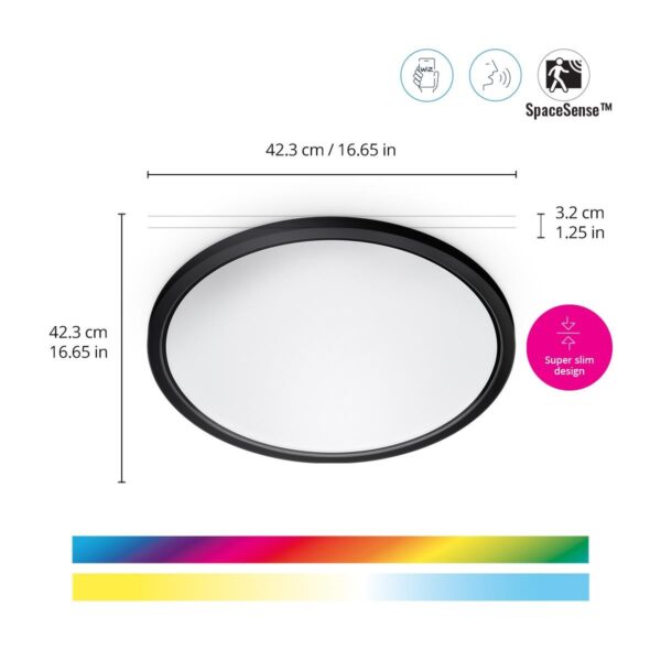 Philips 8720169072671 Superslim Smart LED Přisazené stropní svítidlo | Variabilní | 32W | Černá