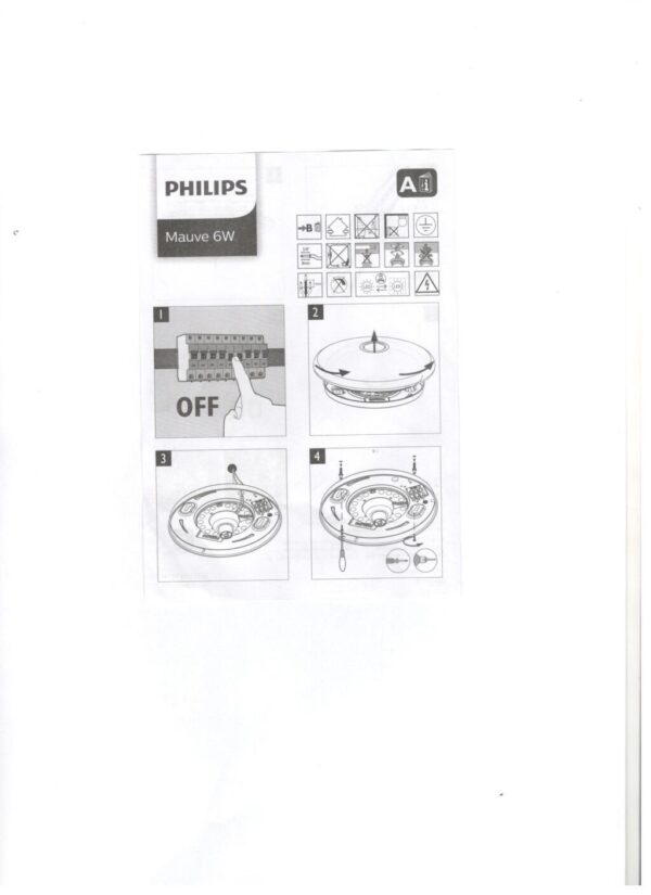 Philips 8719514431867 Mauve LED stropní svítidlo | Teplá bílá | Bílá | 16W