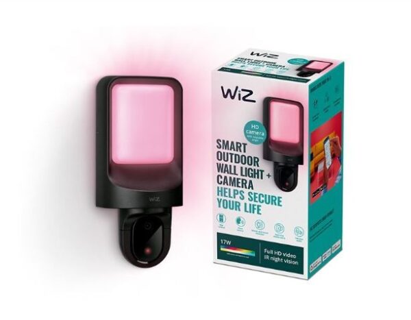 Philips WiZ 8720169072114 LED venkovní svítidlo s kamerou | 17W integrovaný LED zdroj | 2700K
