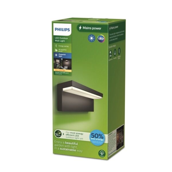 Philips 8720169257252 LED venkovní nástěnné svítidlo Bustan | 3,8W integrovaný LED zdroj | 800lm | 2700K