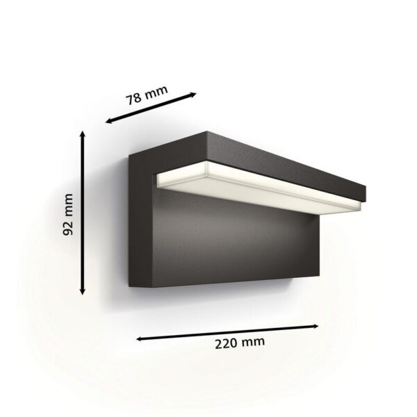 Philips 8720169257252 LED venkovní nástěnné svítidlo Bustan | 3,8W integrovaný LED zdroj | 800lm | 2700K