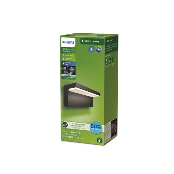 Philips 8720169257276 LED venkovní nástěnné svítidlo Bustan | 3,8W integrovaný LED zdroj | 800lm | 4000K
