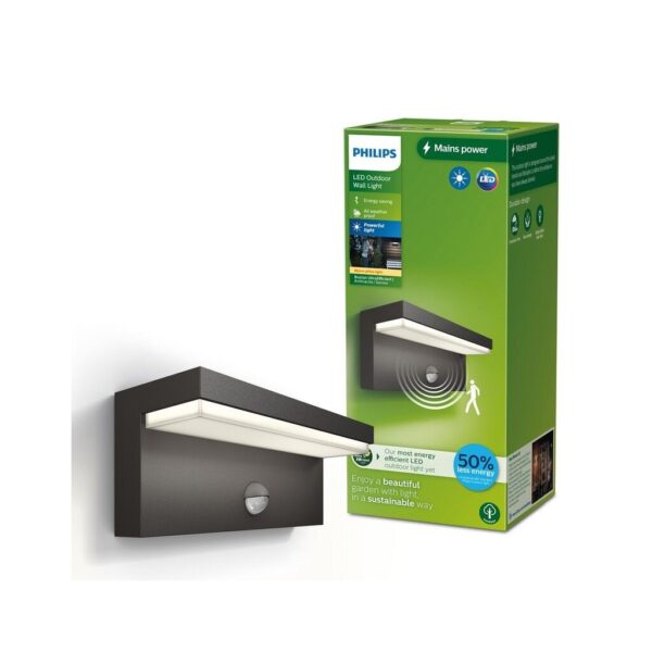 Philips 8720169257399 LED venkovní nástěnné svítidlo Bustan | 3,8W integrovaný LED zdroj | 800lm | 2700K