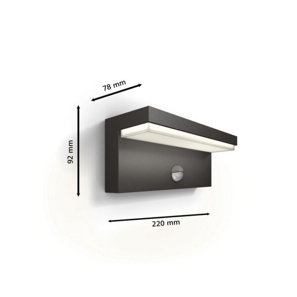 Philips 8720169257412 LED venkovní nástěnné svítidlo Bustan | 3,8W integrovaný LED zdroj | 800lm | 4000K