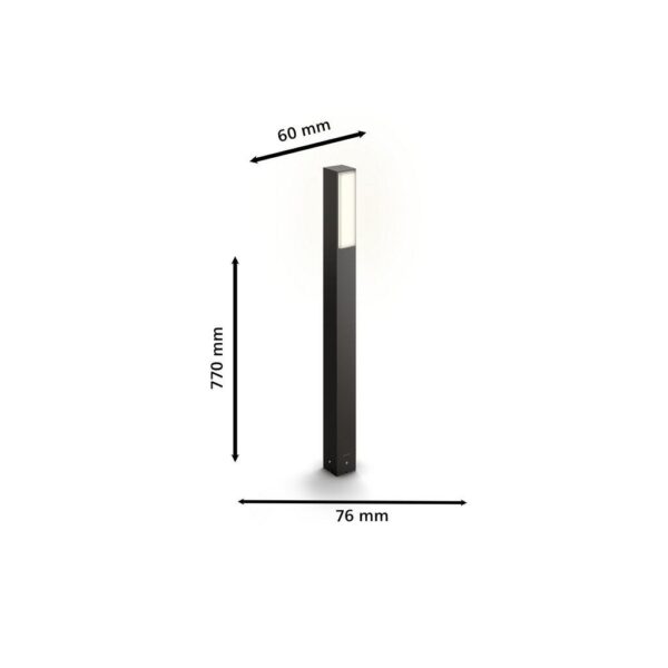 Philips 8720169257474 LED venkovní sloupek Stratosphere | 3,8W integrovaný LED zdroj | 800lm | 4000K