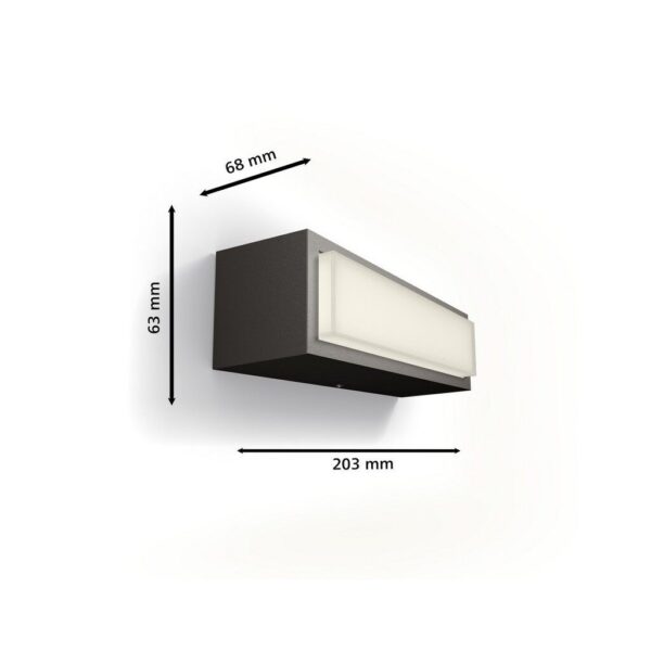 Philips 8720169257498 LED venkovní nástěnné svítidlo Stratosphere | 3,8W integrovaný LED zdroj | 800lm | 4000K