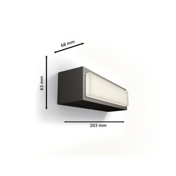 Philips 8720169263697 LED venkovní nástěnné svítidlo Stratosphere | 3,8W integrovaný LED zdroj | 800lm | 2700K