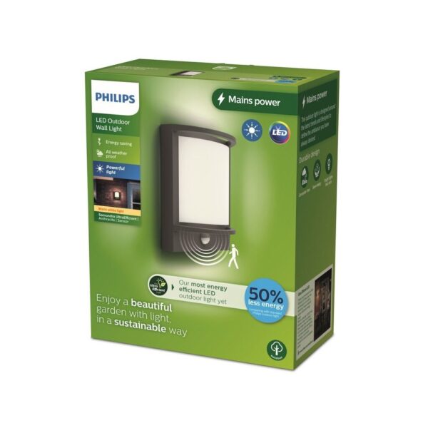 Philips 8720169263710 LED venkovní nástěnné svítidlo Samondra | 3,8W integrovaný LED zdroj | 800lm | 2700K