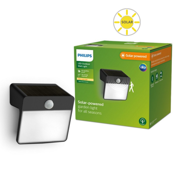 Philips 8720169265448 LED solární venkovní nástěnné svítidlo Yarixa | 2,2W integrovaný LED zdroj | 250lm | 2700K