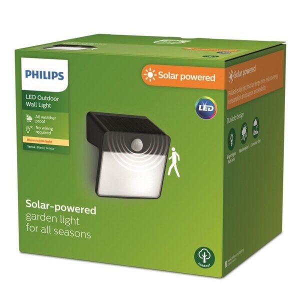 Philips 8720169265448 LED solární venkovní nástěnné svítidlo Yarixa | 2,2W integrovaný LED zdroj | 250lm | 2700K