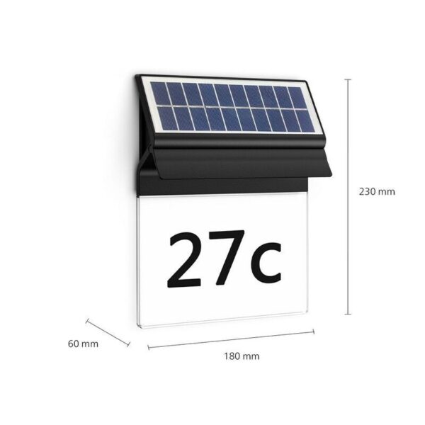 Philips 8720169265462 LED solární venkovní nástěnné svítidlo Enkara | 0,2W integrovaný LED zdroj | 17lm | 2700K