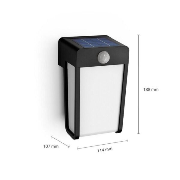 Philips 8720169265509 LED solární venkovní nástěnné svítidlo Shroud | 2,3W integrovaný LED zdroj | 250lm | 2700K