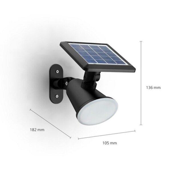 Philips 8720169265523 LED solární venkovní nástěnné svítidlo Jivix | 1,5W integrovaný LED zdroj | 150lm | 2700K