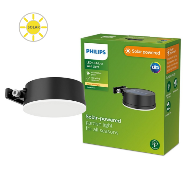 Philips 8720169265622 LED solární venkovní nástěnné svítidlo Vynce | 1,5W integrovaný LED zdroj | 200lm | 2700K