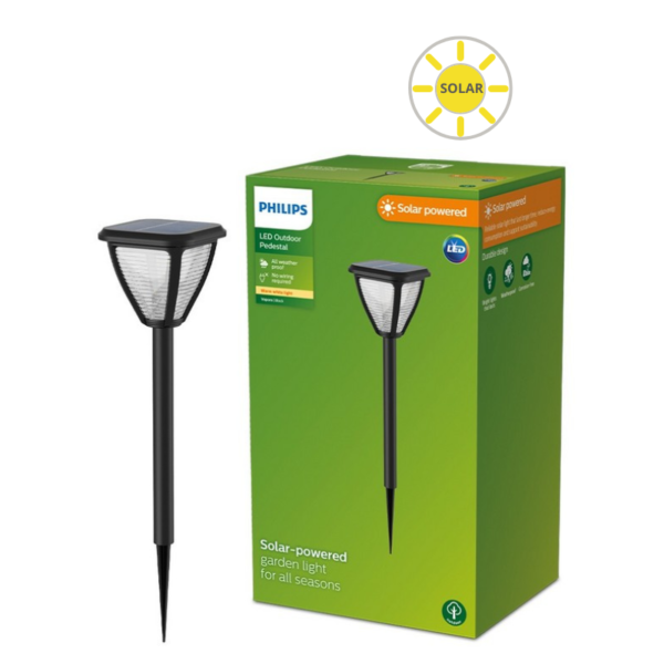 Philips 8720169265721 LED solární venkovní svítidlo k zapíchnutí Vapora | 1,5W integrovaný LED zdroj | 200lm | 2700K