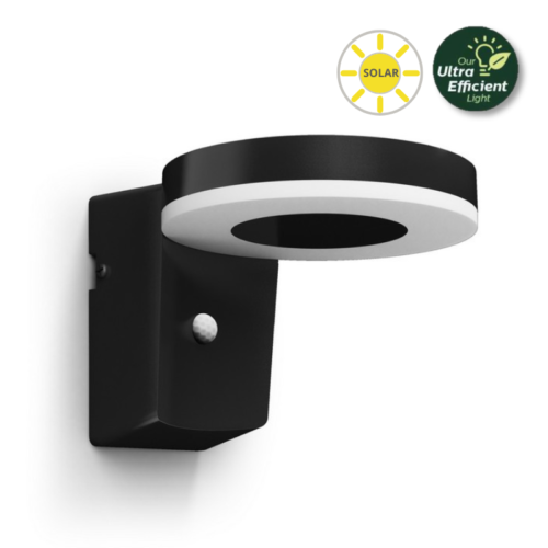 Philips 8720169265769 LED solární venkovní nástěnné svítidlo Zonal | 1,3W integrovaný LED zdroj | 250lm | 3000K