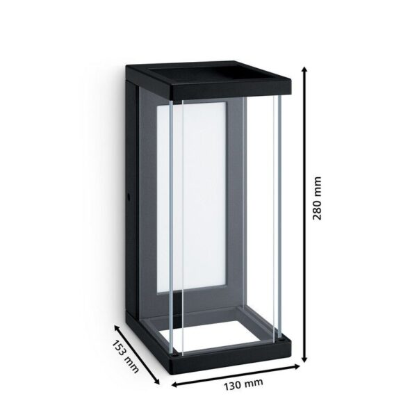 Philips 8720169266797 LED venkovní nástěnné svítidlo Ulyzo | 12W integrovaný LED zdroj | 1500lm | 2700K