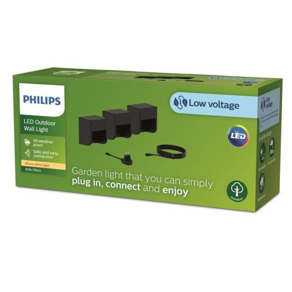 Philips 8720169269439 LED venkovní nástěnné svítidlo Grits | 4,5W integrovaný LED zdroj | 2700K