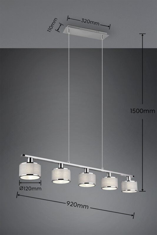 Trio T311600506 závěsné stropní svítidlo KAPRUN E14