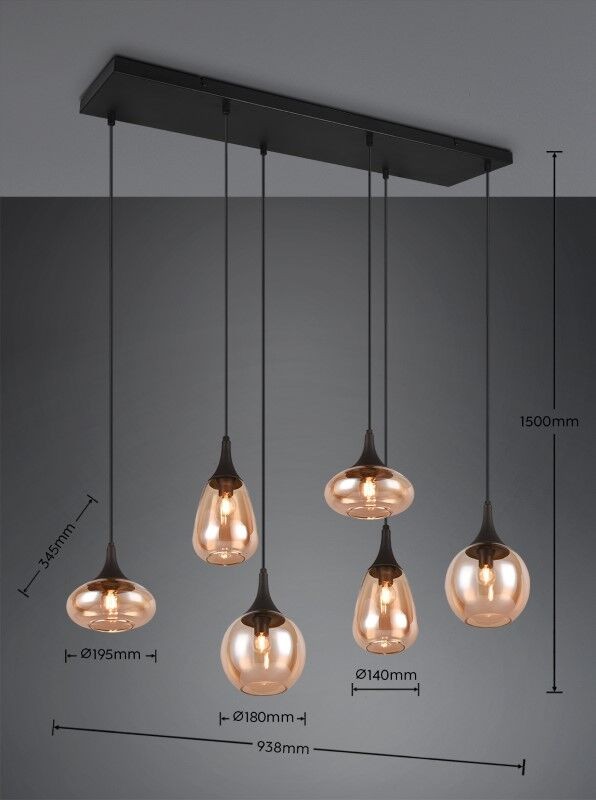 Trio T317000613 závěsné stropní svítidlo LUMINA E14
