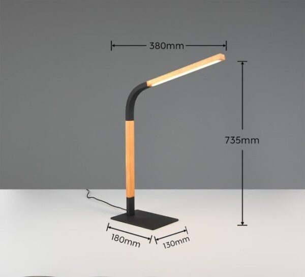 Trio T545210132 LED stolní lampička NORRIS | 7W integrovaný LED zdroj | 950lm | 3000K
