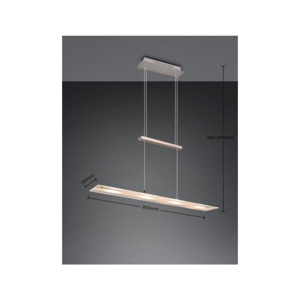 Trio Reality TR32004107 LED závěsné stropní svítidlo MILOS | 4x5W integrovaný LED zdroj | 2200lm | 3000K