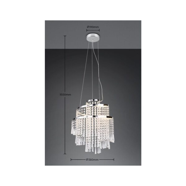 Trio Reality TR37341106 LED závěsné stropní svítidlo POMP | 30W integrovaný LED zdroj | 4300lm | 2700-6500K