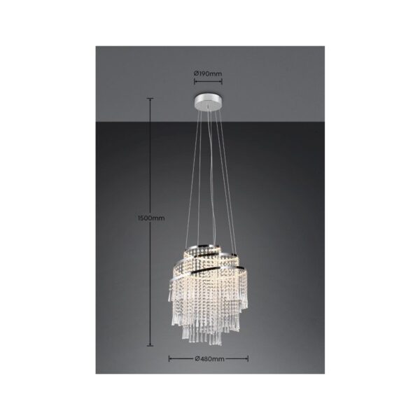 Trio Reality TR37349106 LED závěsné stropní svítidlo POMP | 38W integrovaný LED zdroj | 5500lm | 2700-6500K